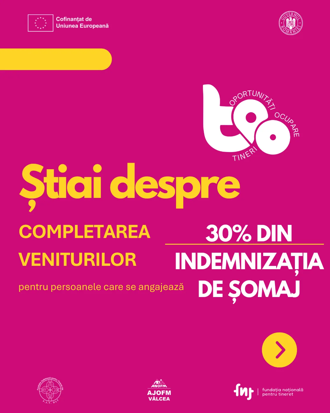 Completarea veniturilor: 30% din indemnizația de șomaj pentru persoanele care se angajează