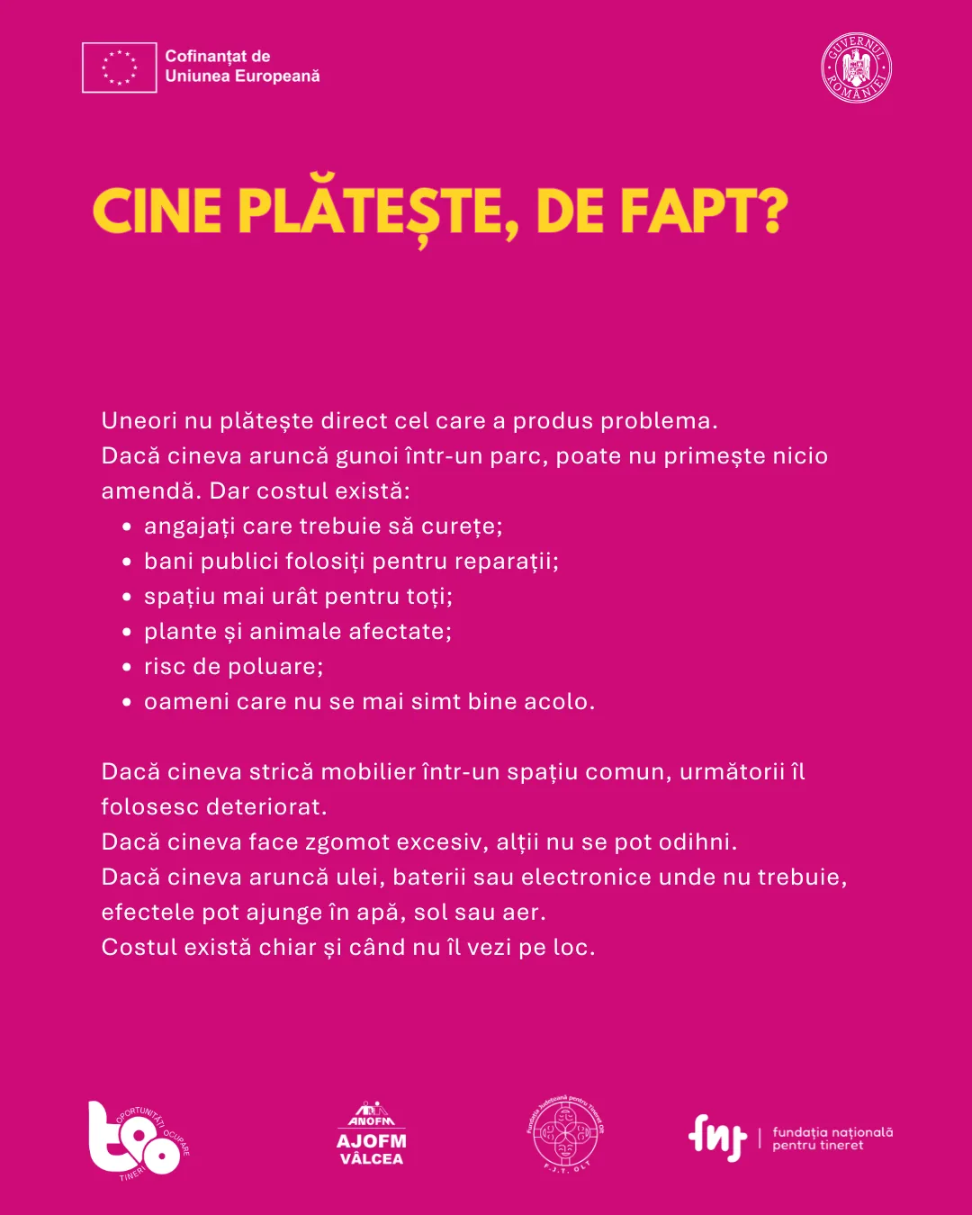 Cine plătește de fapt: costul gunoiului aruncat în parc este transferat altcuiva