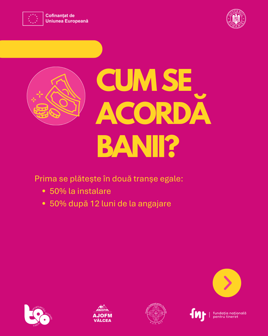 Prima de instalare se plătește în două tranșe egale