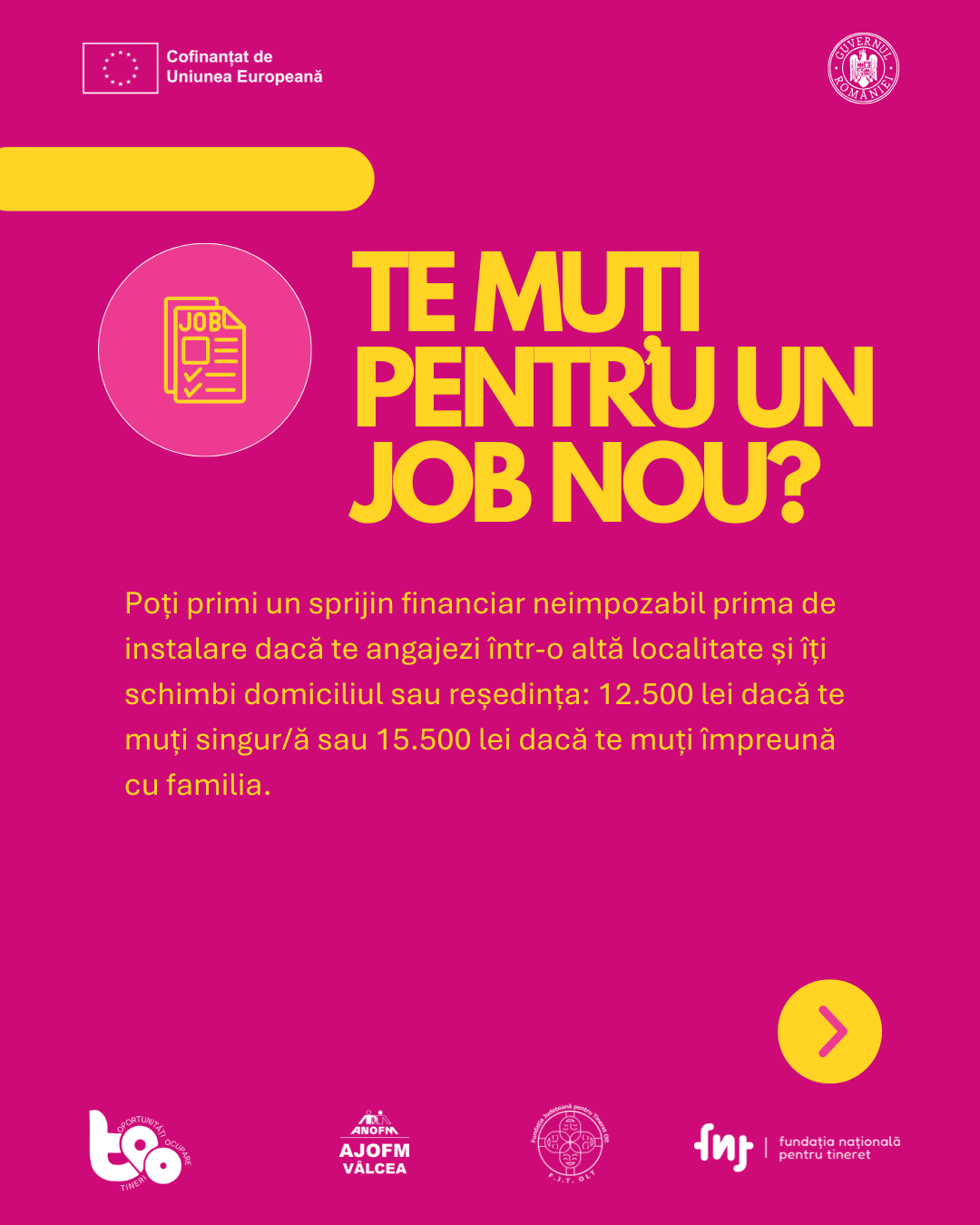 Prima de instalare, sprijin financiar neimpozabil dacă te muți pentru un job nou