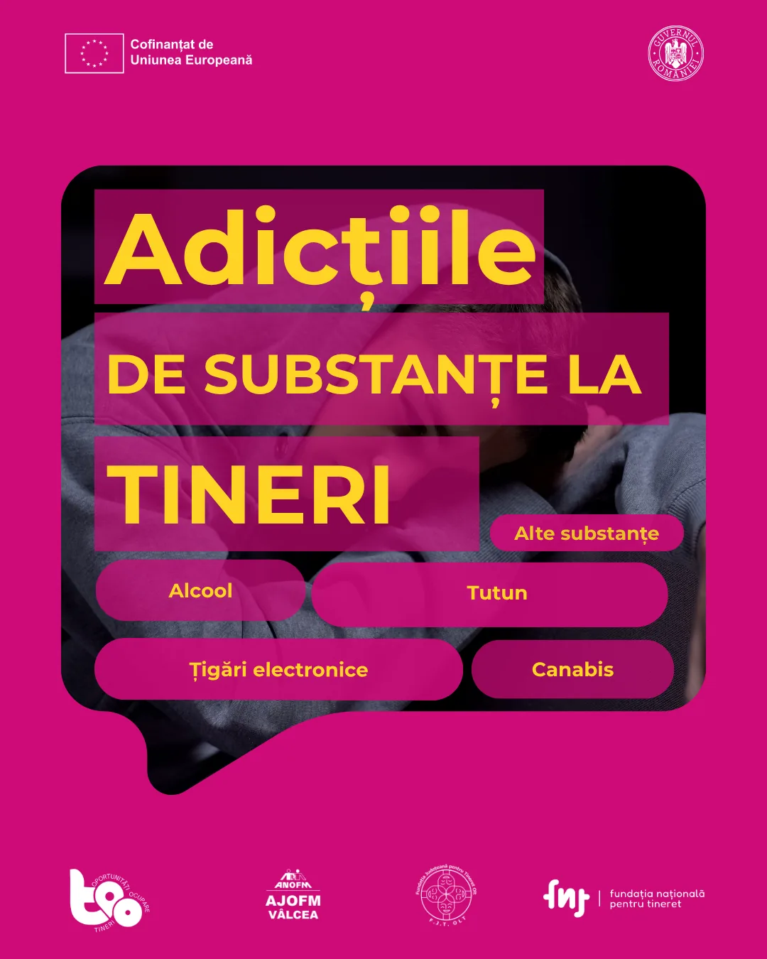 Adicții de substanțe la tineri: copertă campanie