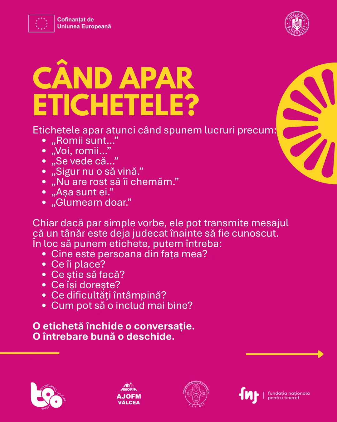 Când apar etichetele și ce întrebări putem pune în loc de ele