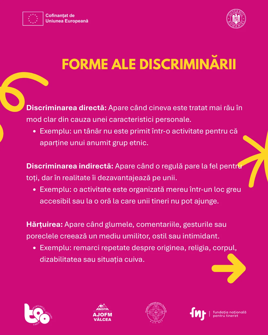 Formele discriminării: directă, indirectă și hărțuirea, cu exemple