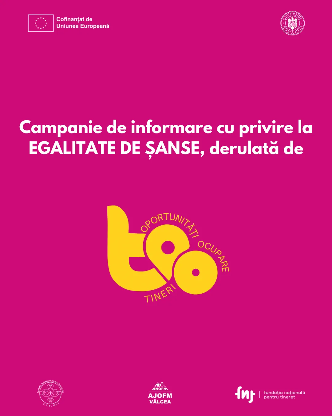 Campanie de informare privind egalitatea de șanse, derulată de TOO